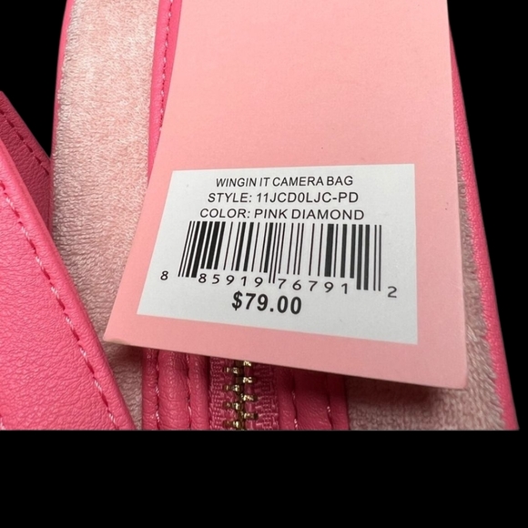 JUICY COUTURE PINK DIAMOND WINGING IT LOGO & RHINESTONE BUTTERFLY  BAG NWT - Picture 7 of 8